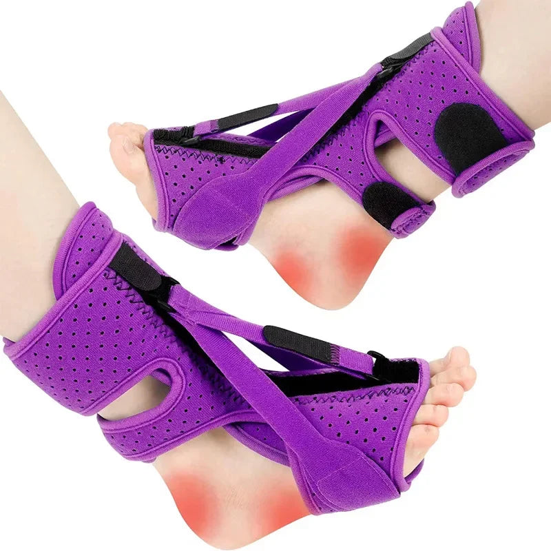 Adjustable Night Splint for Plantar Fasciitis – Soft Foot Drop Brace & Achilles Tendon Stretcher for Pain Relief and Sleep