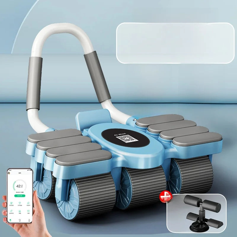 Updated Six-Wheel Eight-Knee Abdominal Wheel – PU Rebound Fitness Equipment for Home Exercise