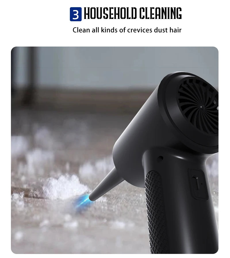 Portable Air Duster for Computer Cleaning – 51000RPM Cordless Compressed Air Blower with LED Light for PC & Keyboard Cleaning