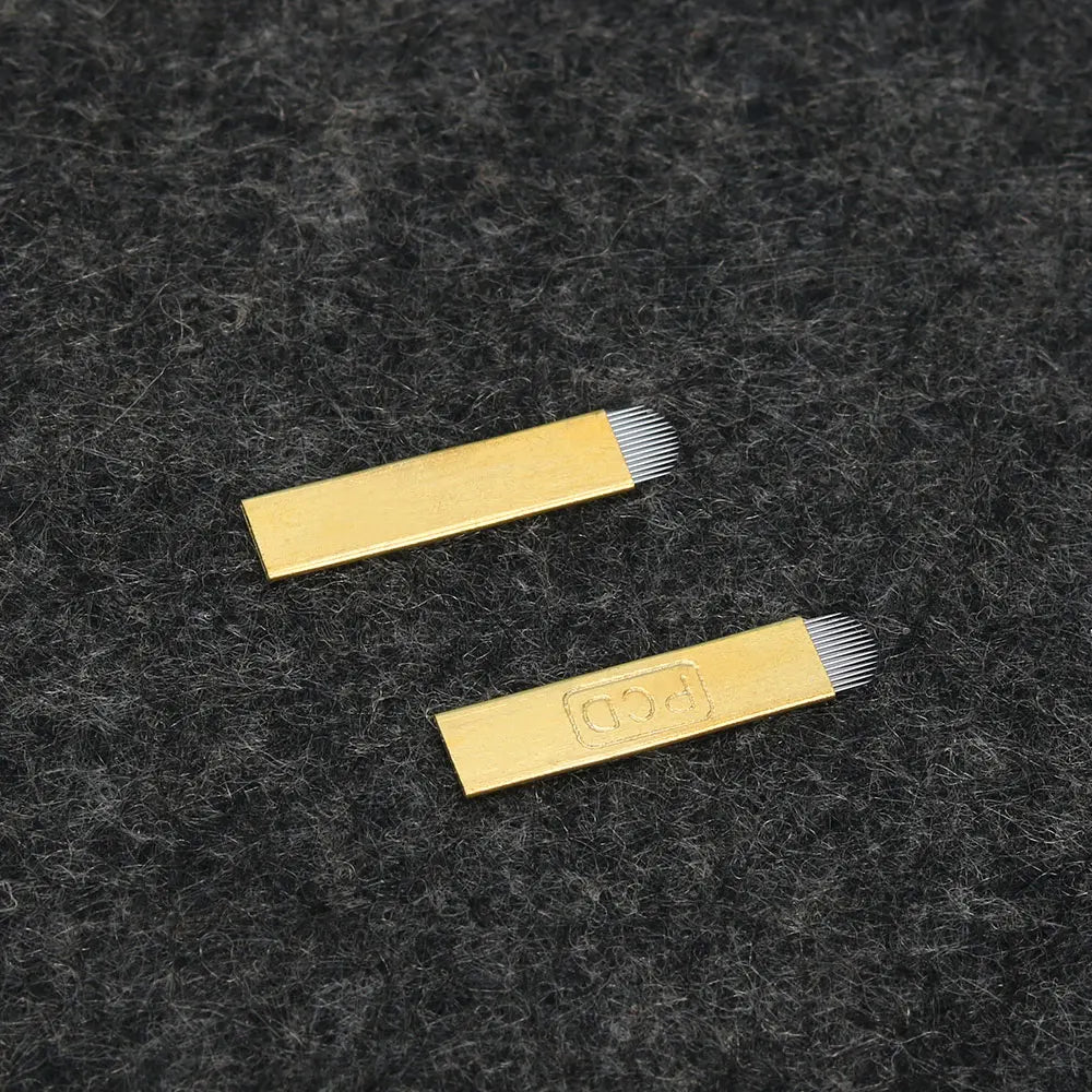 50pcs PCD Microblading Eyebrow Needles – F12/14/19 Tebori Blades for 3D Embroidery Manual Pen