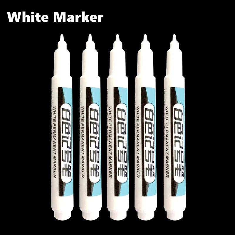 White Permanent Paint Pen Set (1/4 Pcs): Ideal for Wood, Rock, Plastic, Leather, Glass & More - 0.7mm Deep Hole Marker
