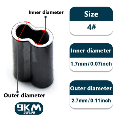 50-200pcs Brass Fishing Wire Tubes – Single & Double Barrel Crimp Sleeves, Line Connectors & Fishing Accessories