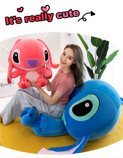 20-60cm Giant Lilo & Stitch Plush – Cartoon Stuffed Anime Toys, Pendant Pillow for Kids Birthday Gift