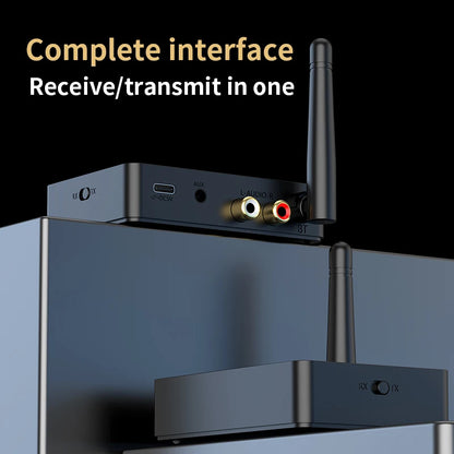 VAORLO Qualcomm Bluetooth 5.3 Receiver & Transmitter | aptX HD/LL Low Latency, 3.5mm AUX, RCA Wireless Audio Adapter for PC & TV