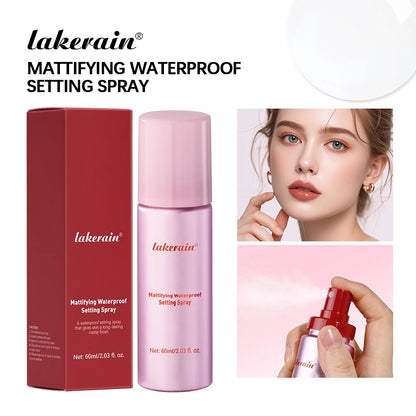 Mattifying Waterproof Setting Spray – Glossy to Matte Base Makeup Oil Control, Non-Sticky Make-Up Fixer for All Skin Types