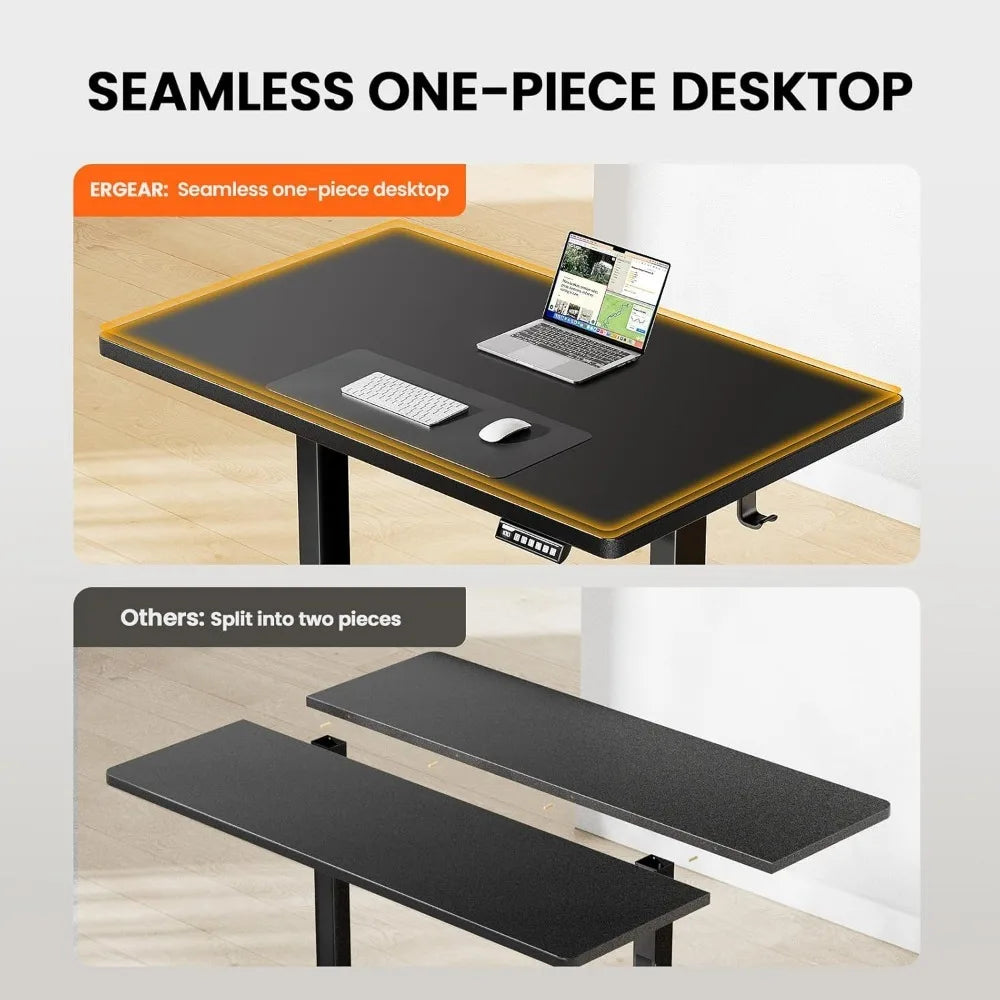 48x24 Inch Electric Standing Desk – Thick Adjustable Desk with 4 Height Memory, Sit-Stand Desk & Cable Management