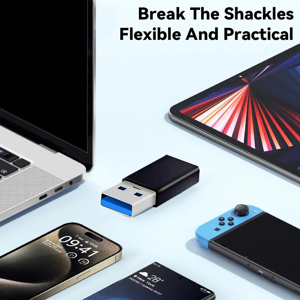 USB-C to USB-A Adapter – High-Speed Type-C to USB 3.0 Converter for Phones, Keyboards, and Data Transfer