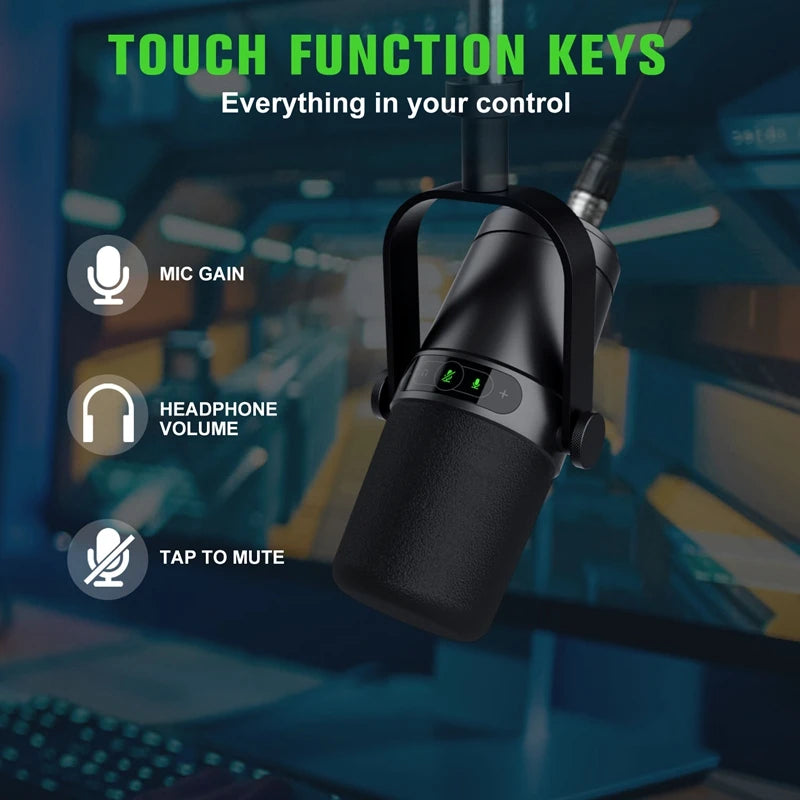 Professional Dynamic Microphone – Selectable Frequency Response Mic for Studio Recording & Performance Vocals, Compatible with Shure SM7B