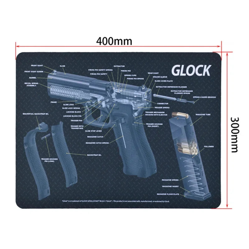 Gun Cleaning Rubber Mat Mouse Pad – AR15, AK47, Remington 870, GLOCK G ...