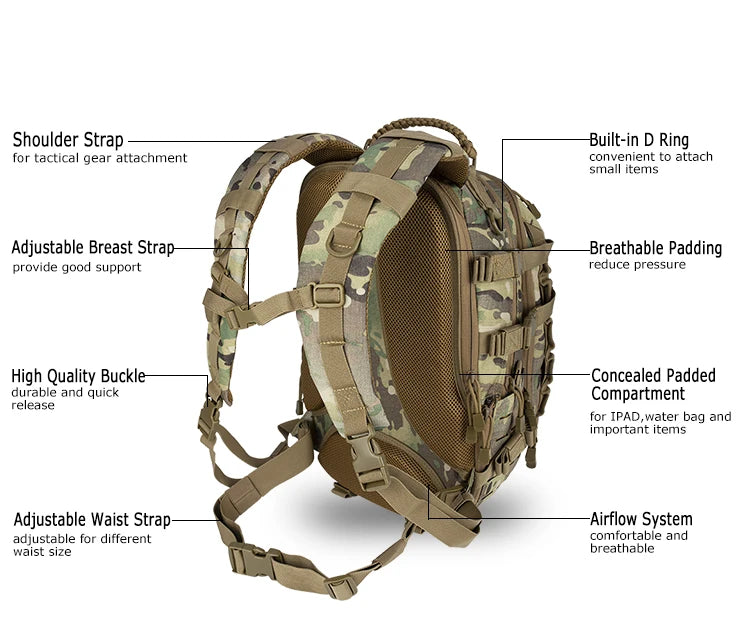 YAKEDA Hunting Backpack – Multi-Functional MOLLE Dragon Egg Bag, Waterproof & Wear-Resistant