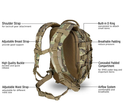 YAKEDA Hunting Backpack – Multi-Functional MOLLE Dragon Egg Bag, Waterproof & Wear-Resistant