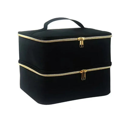 Double-Layer Nail Polish & Essential Oil Storage Bag – Portable Cosmetic and Nail Care Tool Organizer with 30 Compartments