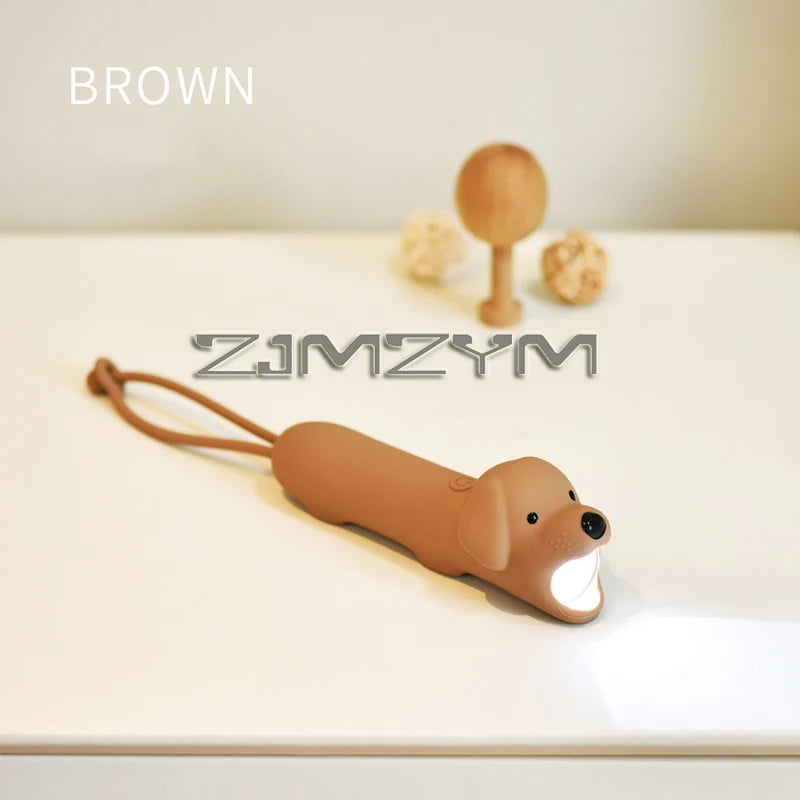 USB Rechargeable Animal LED Flashlight – Cute Soft Silicone Shark, Crocodile, Lion & Dog Portable Cartoon Lamp