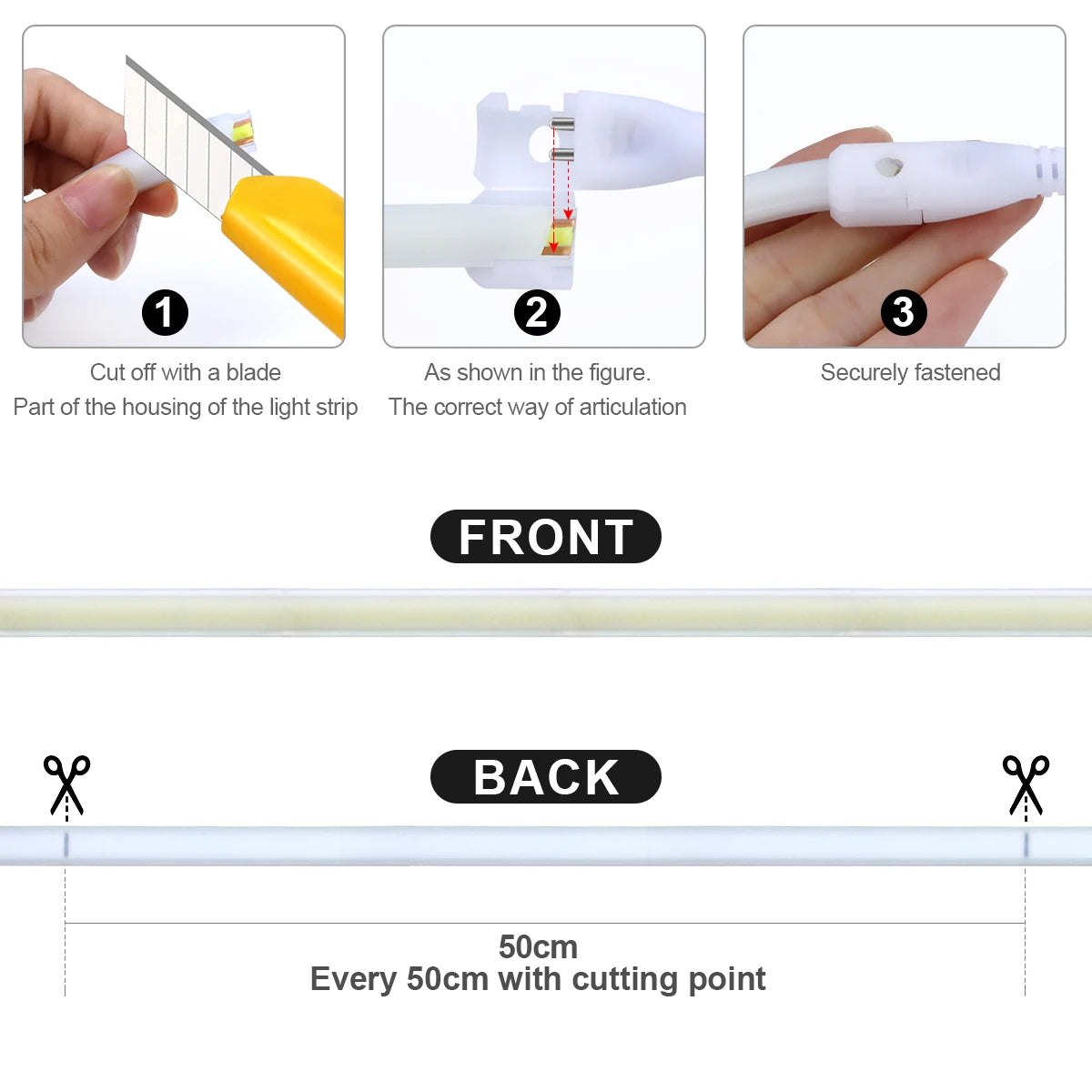 110V 220V COB LED Strip Lights: CRI RA90 288LEDs/m Flexible Waterproof Outdoor Lamp with EU Plug for Kitchen Home Room Decoration