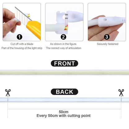 110V 220V COB LED Strip Lights: CRI RA90 288LEDs/m Flexible Waterproof Outdoor Lamp with EU Plug for Kitchen Home Room Decoration