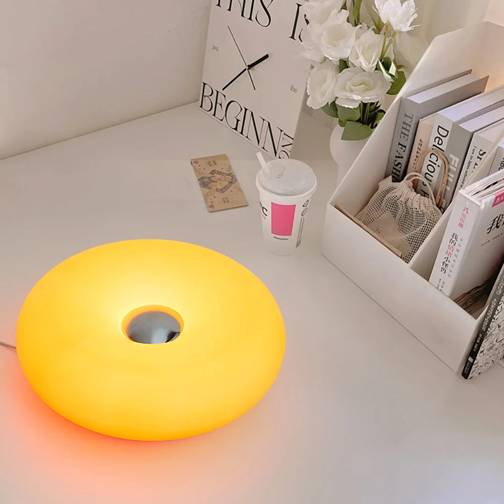 Bauhaus USB Table Lamp - Donut-Shaped Ambient Light for Bedroom, Living Room, & Dining Room Decoration
