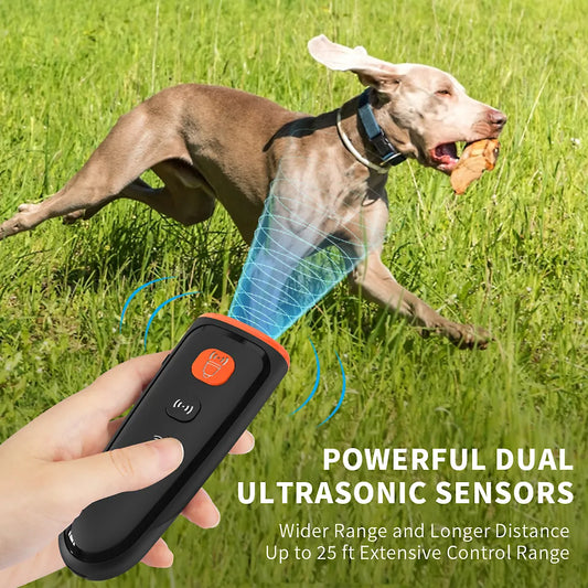 Ultrasonic Dog Bark Deterrent - Anti-Barking Device with 3 Training Modes, No Dog Noise, and USB Rechargeable