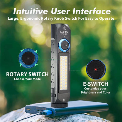 Sofirn IF23 PRO RGB LED Flashlight — 5000lm XHP70B, 21700 Rechargeable Torch with 5V 3A USB-C & Magnetic Base