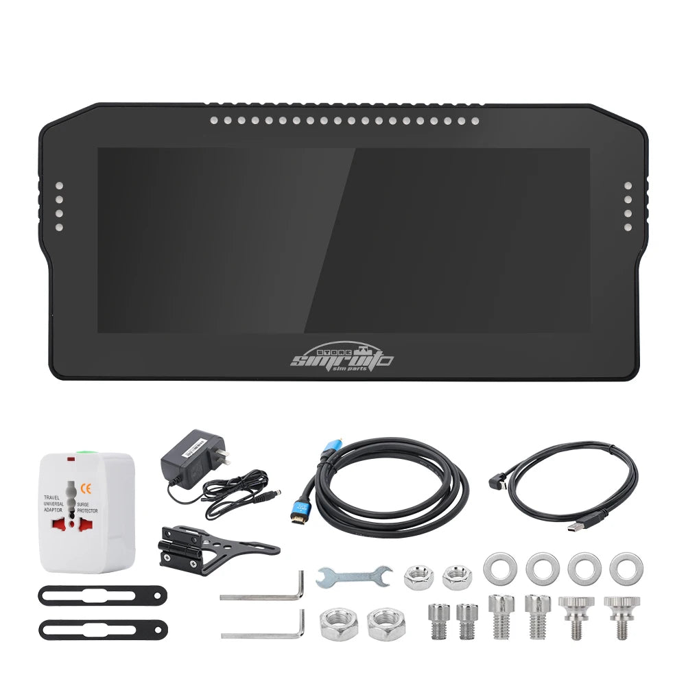 SimRuito 10.3-Inch Racing Dashboard - Sim Racing Steering Wheel Display for PC Speed and Car Data