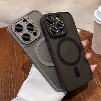 2024 Magnetic Luxury Matte Armor Case for iPhone 15 Pro Max, 14, 13, 12, 11 Pro Max | Shockproof & MagSafe Wireless Charging Compatible