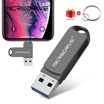 iPhone/iPad OTG Flash Drive – 32GB, 64GB, 128GB, 256GB Memory Stick, USB 3.0 Pen Drive, Mobile Micro USB