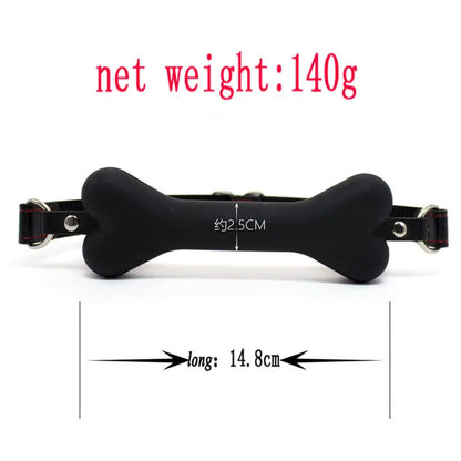Soft Silicone Dog Bone Ball Gag – Open Mouth BDSM Bondage Harness, Adult Sex Toy for Women
