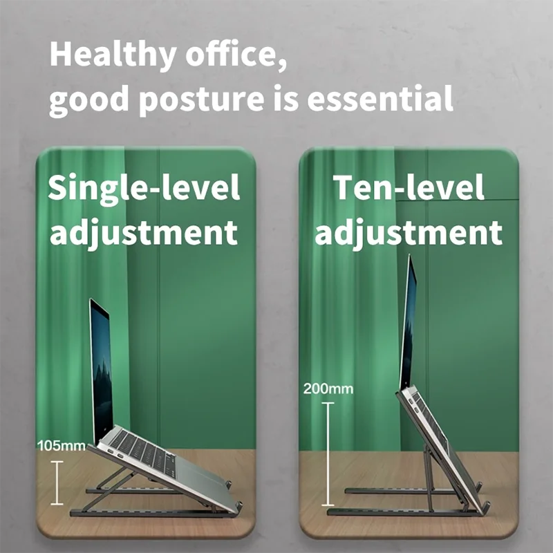 Foldable Laptop Stand – Adjustable & Portable Notebook Bracket – ABS Support Base for MacBook Air/Pro – Convenient Accessory