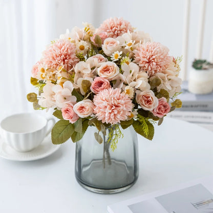 7-Piece Chamomile Faux Flower Arrangement — Flowerpot Ornament & Wedding Accessory