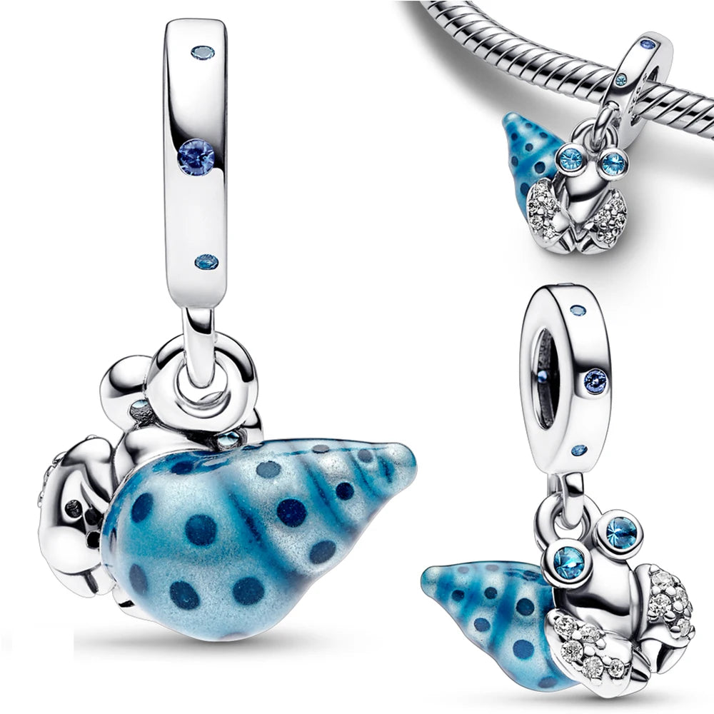 2024 New 925 Sterling Silver Bulb & Small Turtle Charm Pendant – Fit for Original Pandora Bracelet, DIY Women’s Jewelry Gift