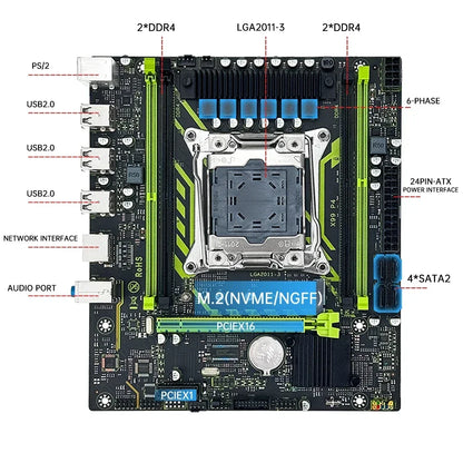 SOYO X99 Motherboard Set with Intel Xeon E5 2650 V4 CPU & 16GB DDR4 2133MHz RAM - Gaming Computer Components