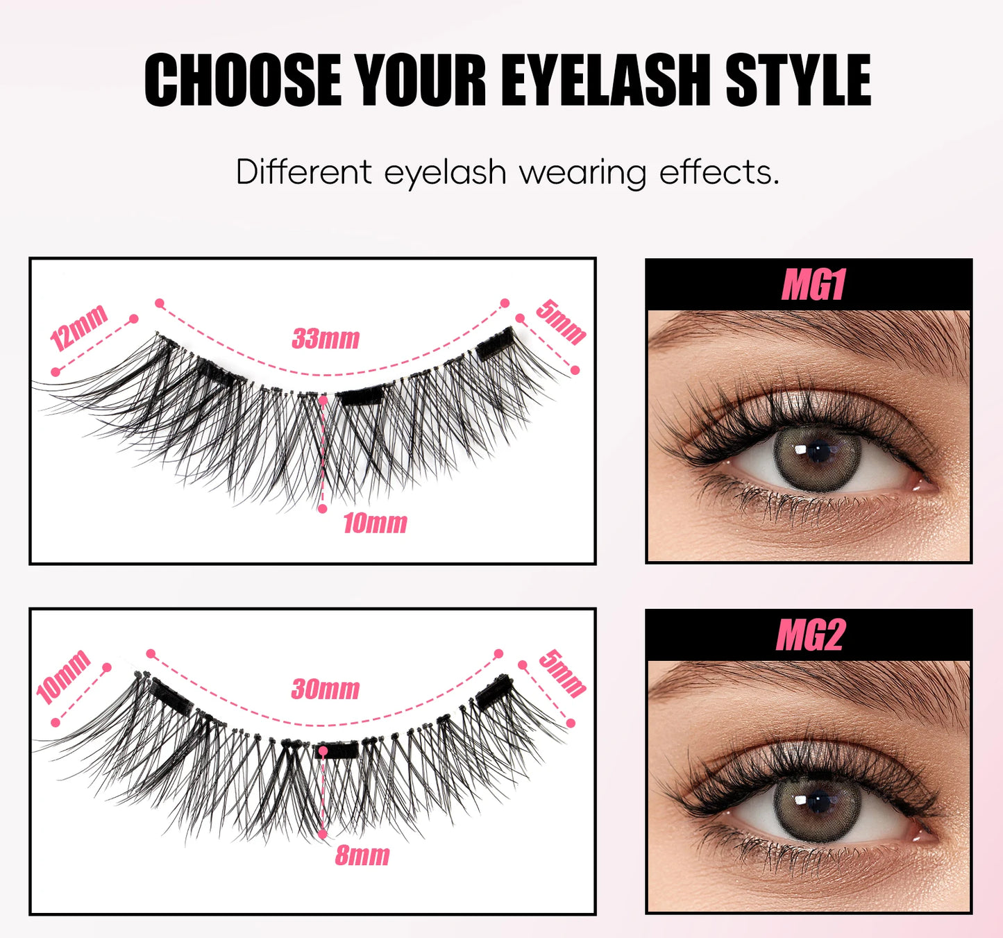 Vipuda Magnetic Eyelashes – Reusable Thick False Lashes with Magnets & Tweezer, Soft Eyelash Extensions