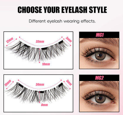 Vipuda Magnetic Eyelashes – Reusable Thick False Lashes with Magnets & Tweezer, Soft Eyelash Extensions