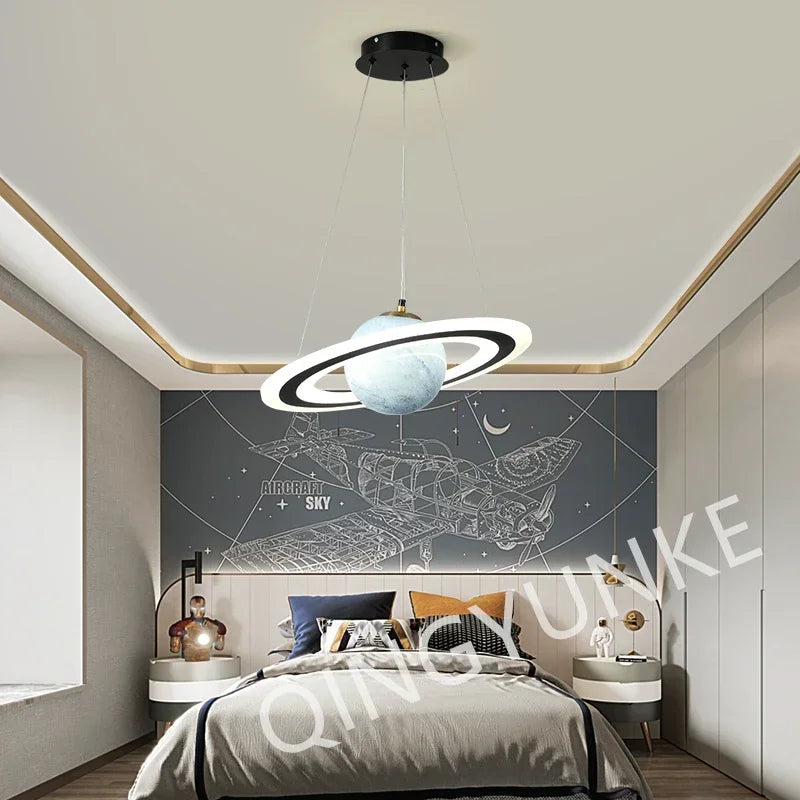Acrylic Planet Pendant Lamp – Space Star Hanging Light for Living Room, Bedroom, Kitchen & Kids Room, E27 Bulb Compatible