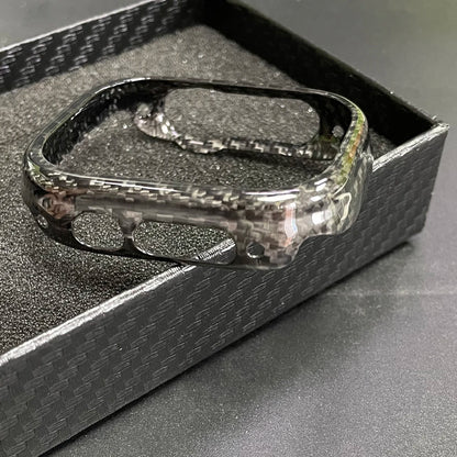 Genuine Carbon Fiber Shockproof Case – Slim Bumper Cover for Apple Watch S8/S9/Ultra 2 (49mm)