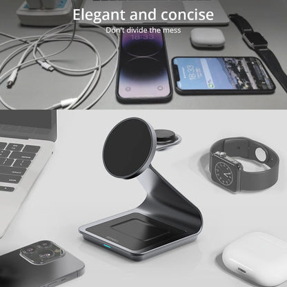 Bonola Magnetic 3-in-1 Wireless Charger - 30W Charging Station for iPhone 15/14/13/12 Pro Max, Apple Watch, AirPods Pro