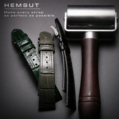 HEMSUT Genuine Leather Watch Band – Handmade Cowhide Quick Release Straps for Men 18MM-22MM