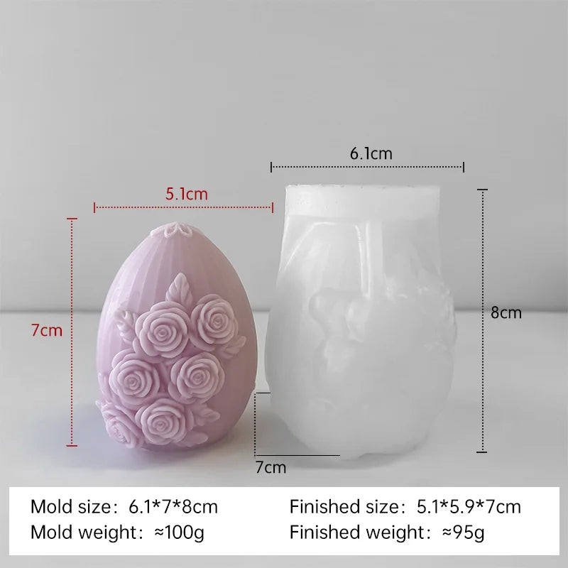 3D Creative Easter Egg Silicone Mold – DIY Flower & Butterfly Egg for Aroma Candles, Plaster Ornaments, and Easter Decor Crafts