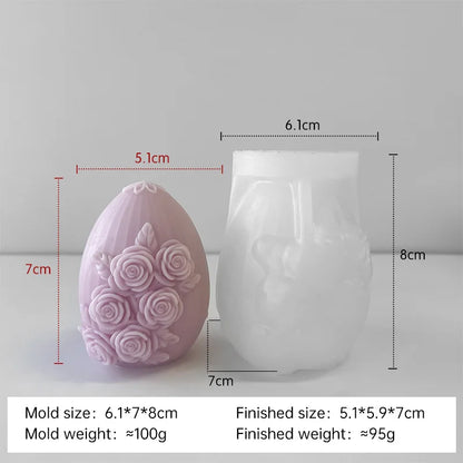 3D Creative Easter Egg Silicone Mold – DIY Flower & Butterfly Egg for Aroma Candles, Plaster Ornaments, and Easter Decor Crafts