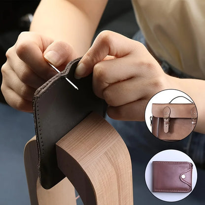 Leathercraft Wooden Sewing Clips with Extended Base Plate – Handmade Leather Tool Clamps for DIY Projects