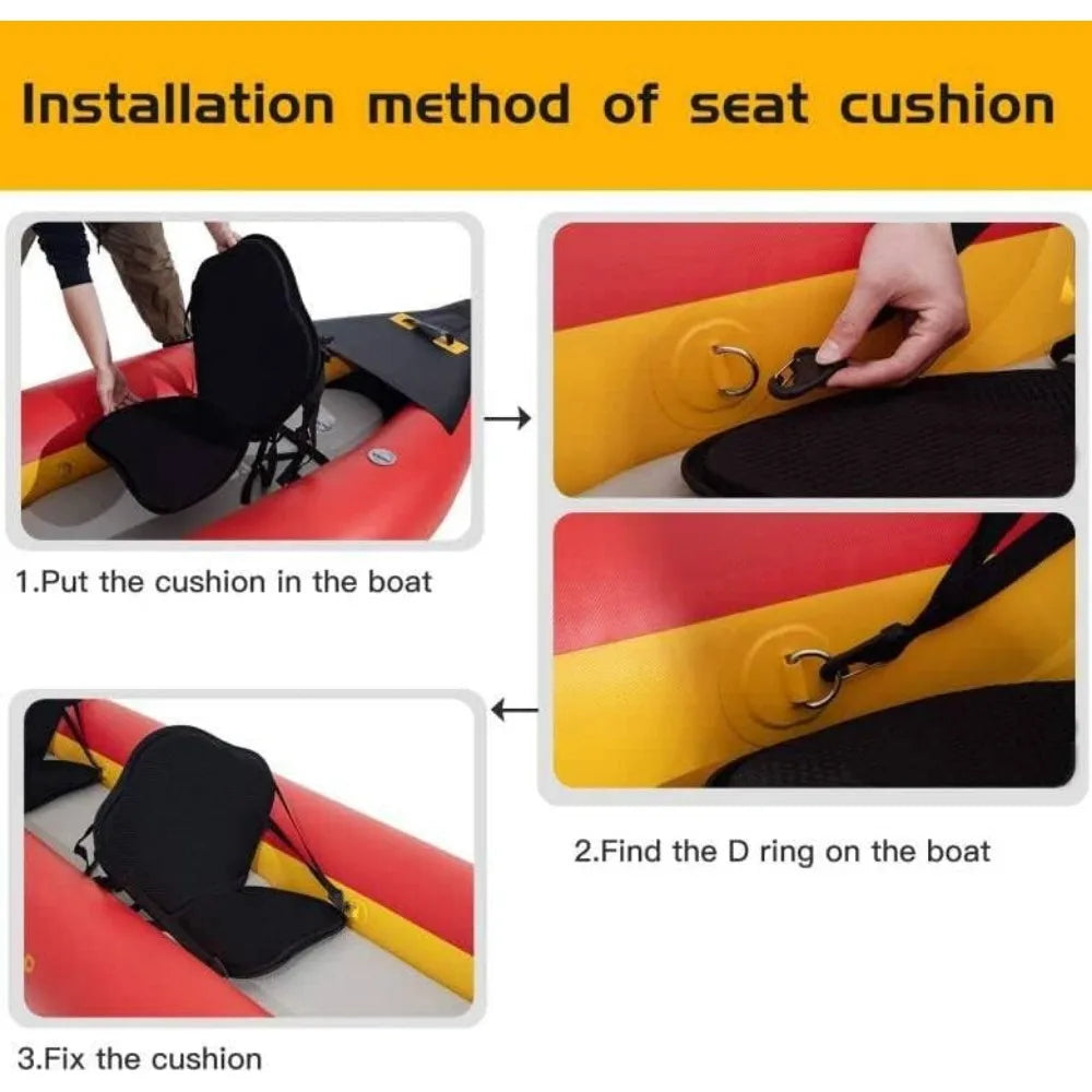 1-2 Person Professional Series Kayak – Lightweight Inflatable Sit-in Boat Set with Paddle for Emergency & Outdoor Use