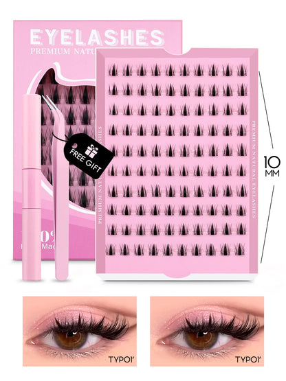 GROINNEYA Eyelash Clusters Kit – DIY Lash Extension with Bond & Seal, Waterproof Strong Hold & Tweezers
