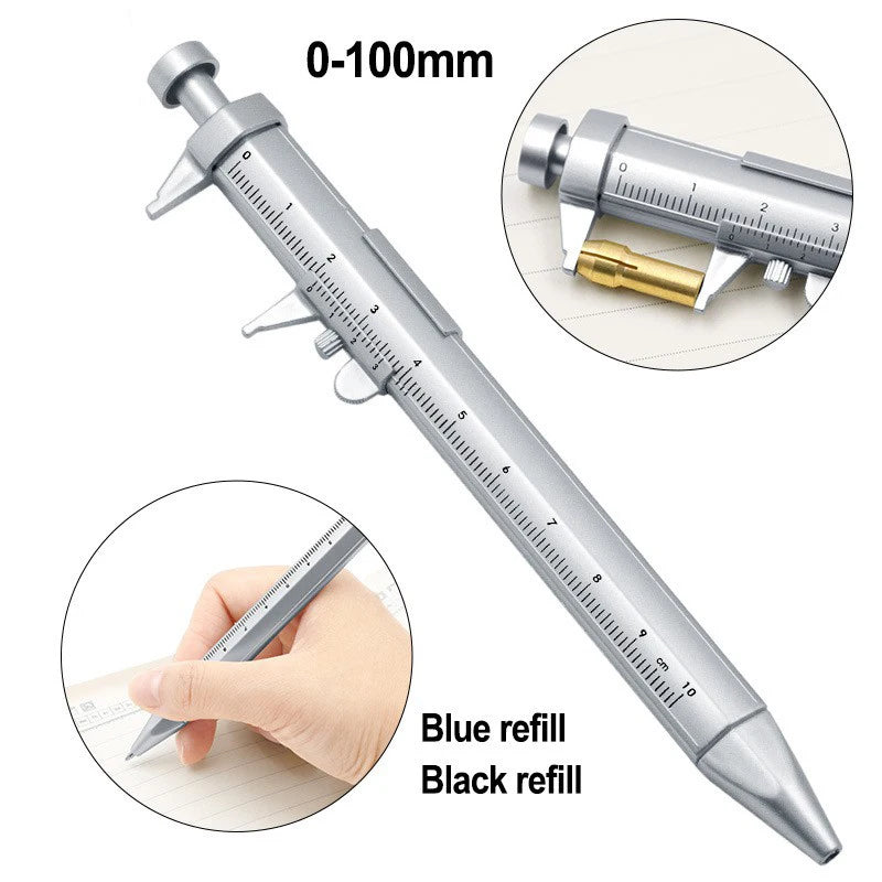 Multifunction Caliper Ballpoint Pen - 0.5mm Gel Ink Vernier Caliper Roller Pen for Creative Stationery