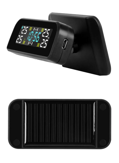 Solar Car TPMS Tire Pressure Monitoring System – External Sensors for 4 Wheels Tyre Pressure Detection