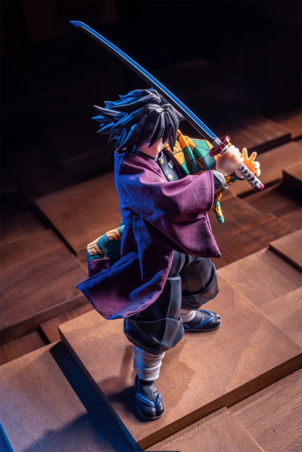 1/12 Scale Demon Slayer Action Figure – Tomioka Giyuu & Kamado Tanjirou with Grid Cloak Kimono for 6" Body Models