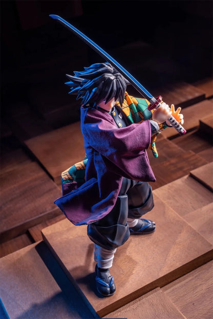 1/12 Scale Demon Slayer Action Figure – Tomioka Giyuu & Kamado Tanjirou with Grid Cloak Kimono for 6" Body Models