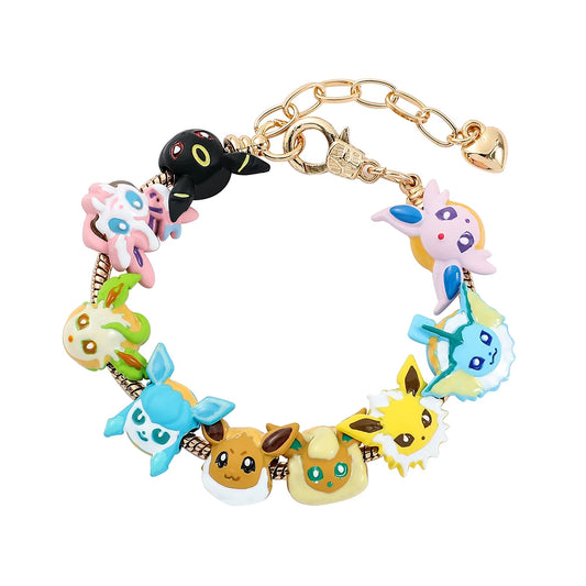 Pokemon Anime Eevee Beads Bracelet – Cute Cartoon Enamel Beaded Hand Chain, DIY Bangle Jewelry for Women & Men