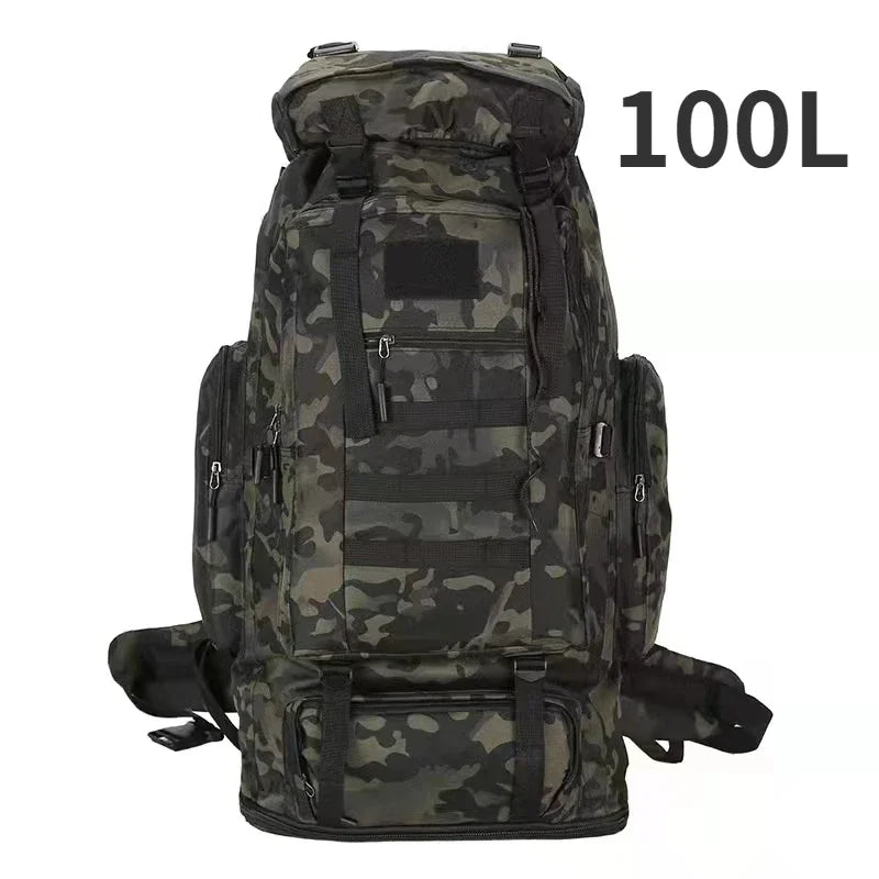 80L/100L Mountaineering Tactical Backpack - Large Outdoor Hiking, Camping & Travel Bag