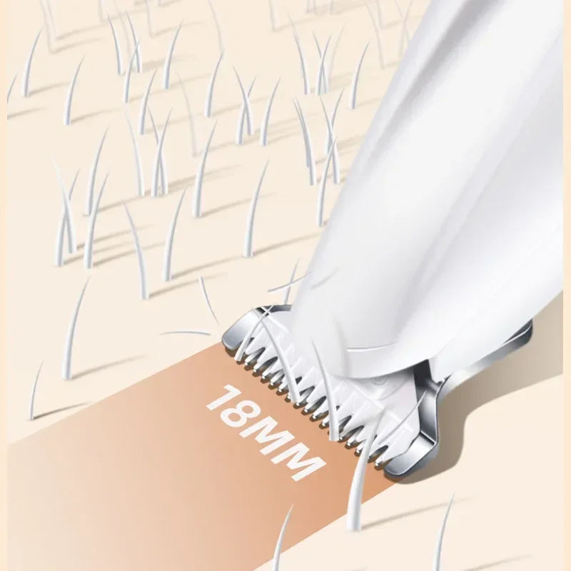 Dog Paw Trimmer with LED Light – Waterproof Pet Hair Clipper with LED Display & 18mm Wide Blade for Grooming