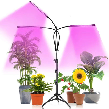 USB LED Plant Growth Lamp with Floor Stand — Full-Spectrum Hydroponic Light, Dimmable Timer for Indoor Flowers & Plants