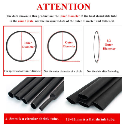1 Meter 4:1 Dual Wall Heat Shrink Tubing with Glue - Thermoretractile Tubing in Various Diameters (4-72mm)